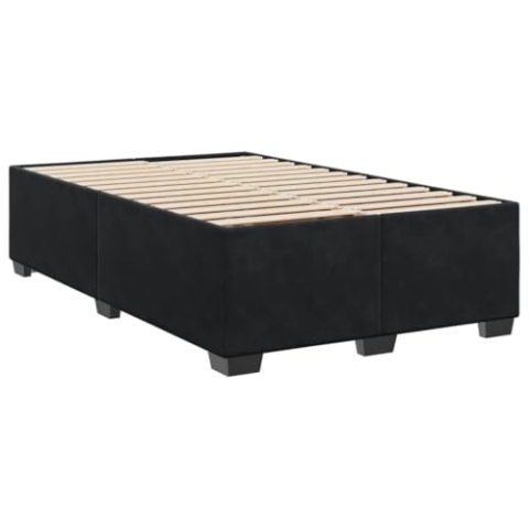 vidaXL Bettgestell, Bettrahmen mit Lattenrost, Polsterbett Bett für Schlafzimmer, Doppelbett Schlafzimmerbett, Schwarz 120x190cm Samt