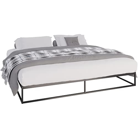 CLP Metallbett Scala Mit Lattenrost I Modernes Bett Mit Stabilem Gestell, Farbe:schwarz, Größe:200x200x25 cm