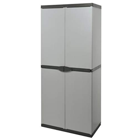 Mongarid Cabinet with 3 Shelves, Grey, One Size