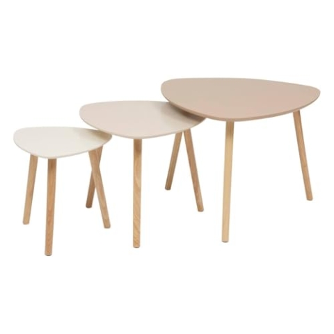 Atmosphera - 3 satztische mileo beige 60x60x45cm