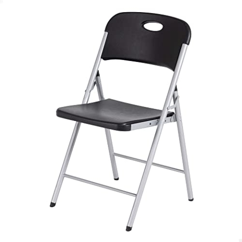Lifetime 92208 – Schwarzer, extrem langlebiger Klappstuhl aus Kunststoff | Eventstühle, Büroklappstühle, Designerklappstühle | Stabiler Lifetime-Stuhl | Klappstühle für drinnen und draußen