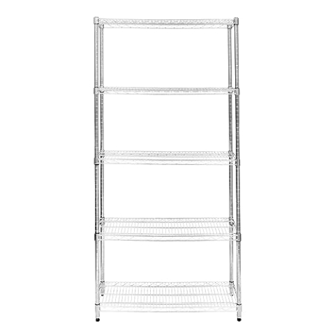 Drahtregal 5-stufiges Metall-Aufbewahrungsregal Heavy Duty Freistehend Höhenverstellbaren Böden & Füße Multifunktional Küche Büro Garage Speisekammer Silber Chrom 1000kg Tragfähigkeit 45 x 90 x 180cm