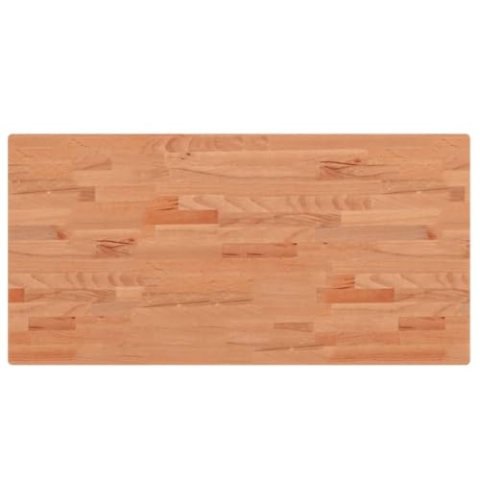 vidaXL Waschtischplatte, Multifunktional Arbeitsplatte mit 4 abgerundeten Ecken, Waschtischkonsole Tischplatte für Badezimmer, Holzplatte Platte Badmöbel, 100x50x2,5 cm Massivholz Buche