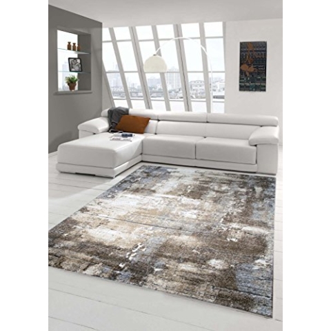 Teppich-Traum Designer Teppich Wohnzimmer modern ABSTRAKT Linien braun beige grau Creme meliert Größe 120x170 cm
