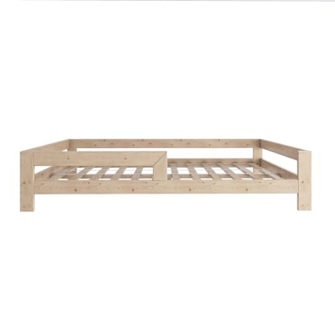 Need Sleep Montessori Bett Kinder Kinderbett 120x190 cm mit Rausfallschutz und Lattenrost Juniorbett Kleinkind Klienkindbett ab 2 Jahre niedrig für Mädchen und Jungen aus Holz