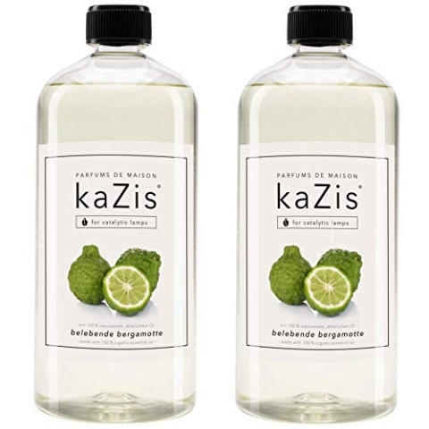 KAZIS® I Duft-Set I Bergamotte I Für alle katalytischen Lampen I 2 x1 Liter I Nachfüll-Flasche I 2 x 1000 ml
