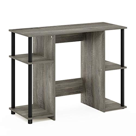 Furinno Jaya Compact Computerschreibtisch, Holz, French Oak Grey/Black, 39,5 x 97,5 x 72,6 zm