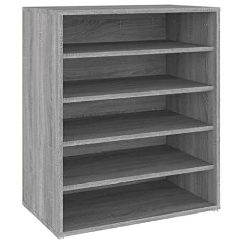 vidaXL Schuhschrank Schuhregal Schuhablage Schuhständer Schuhaufbewahrung Schuhtruhe Schuhorganizer Flurschrank Grau Sonoma 60x35x70cm Holzwerkstoff