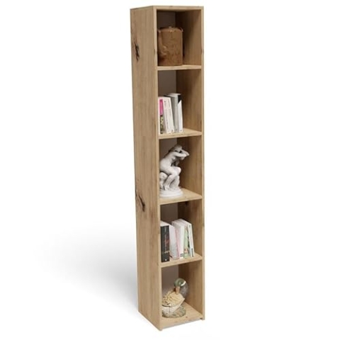 MATKAM Offenes Bücherregal 180 EX3, Stilvolles, vielseitiges Lagerregal für Zuhause und Büro, robust und hochwertig, einfache Montage (Artisan Eiche)