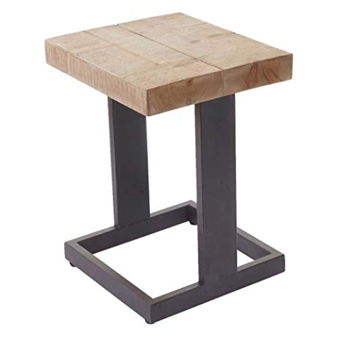 Mendler Sitzhocker HWC-A15, Hocker Fußhocker Holzhocker, Tanne Holz rustikal massiv MVG-Zertifiziert 48x36x32cm