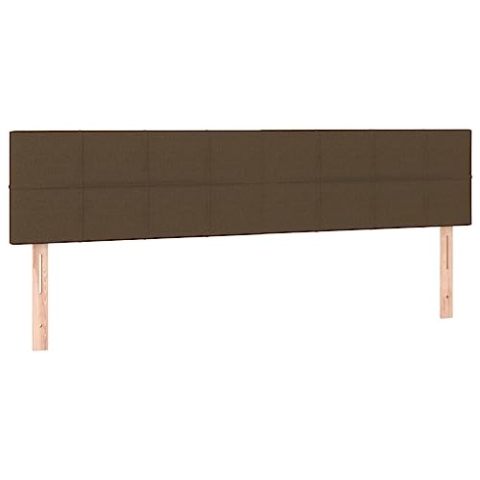 vidaXL Kopfteil 2 STK., Bettkopfteil mit Holzbeinen, Höhenverstellbar Polsterkopfteil für Bett, Betthaupt Bettzubehör Schlafzimmer, Dunkelbraun 90x5x78/88cm Stoff