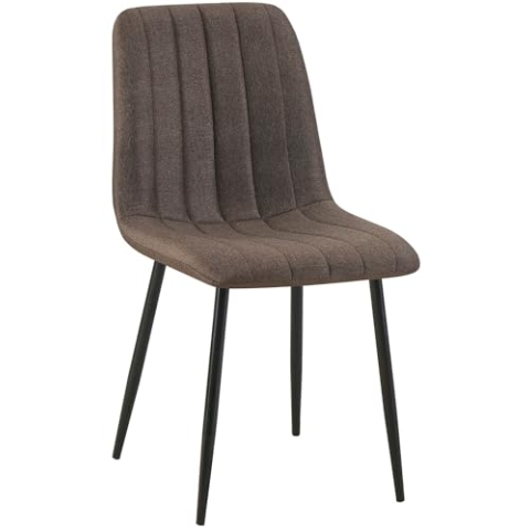 CLP Stuhl Dijon I Samt I Stoff I Mit Ziernähten I Mit Bodenschonern, Farbe:braun, Material:Stoff