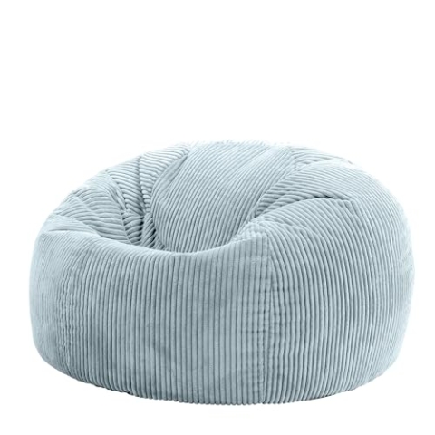Icon Kingston Sitzsack Cord, Hellblau, Sitzsack Erwachsene mit Füllung, Bean Bag, Cord Sessel, Lounge Sessel, Lounge Stuhl, Schlafzimmer, Wohnzimmer, Wohnzimmer Möbel