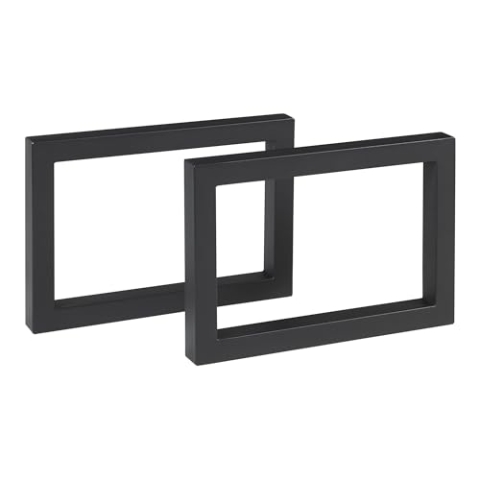 [en.casa] Tischbeine im 2er Set Lunderskov Tischkufen Metallbeine 35 x 50 cm höhenverstellbar Tischgestell für Couchtisch Sitzbank Sitzhocker Schwarz Tischfüße