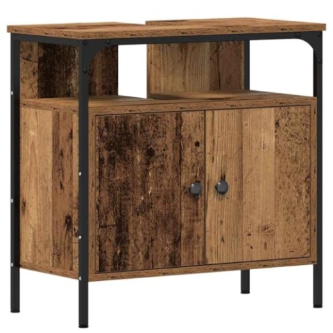 vidaXL Waschbeckenunterschrank Altholz-Optik 60x30x60 cm Holzwerkstoff