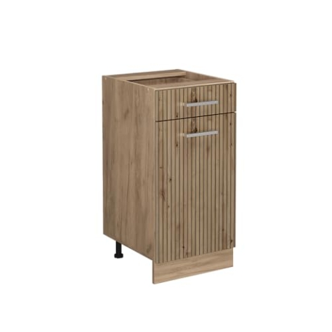 Vicco Küchenunterschrank R-Line, Artisan-Eiche/Goldkraft Eiche, 40 cm ohne Arbeitsplatte