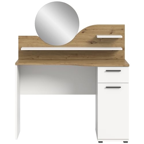 xonox.home Wohnen Vanity Schminktisch Frisiertisch Kosmetiktisch weiß Nb,Abs. Artisan Eiche Nb.ca.110x135x46 cm