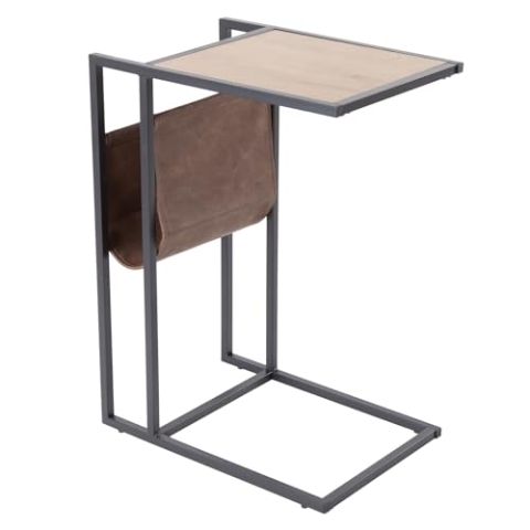 Riess Ambiente Industrial Laptoptisch LOFT 48cm Eichenoptik Beistelltisch mit Ablagefläche Sofatisch Wohnzimmertisch
