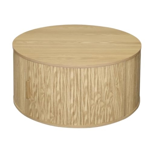 Calicosy - Runder Couchtisch mit Aufbewahrung, D75 cm – Kollektion Ernest – Vintage-Design und praktisch – elegantes Wohnzimmermöbel aus MDF
