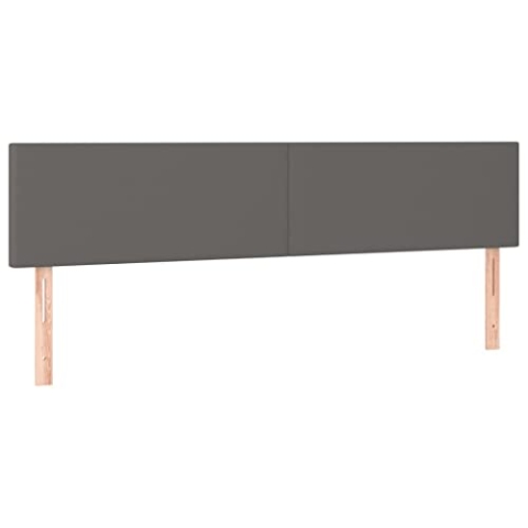 vidaXL LED Kopfteil Polsterkopfteil Bettkopfteil Betthaupt für Bett Bettrahmen Bettgestell Schlafzimmer Bettzubehör Grau 180x5x78/88cm Kunstleder