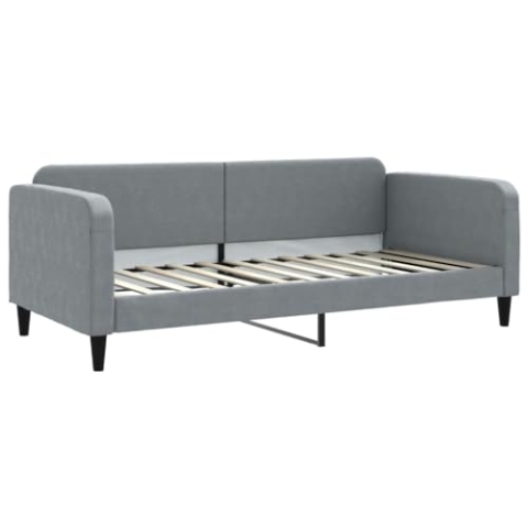 vidaXL Tagesbett, Gästebett 2-in-1, Sofabett Schlafsofa für Schlafzimmer Wohnzimmer, Bettsofa Sofa, Modernes Design, Hellgrau 90x200cm Stoff