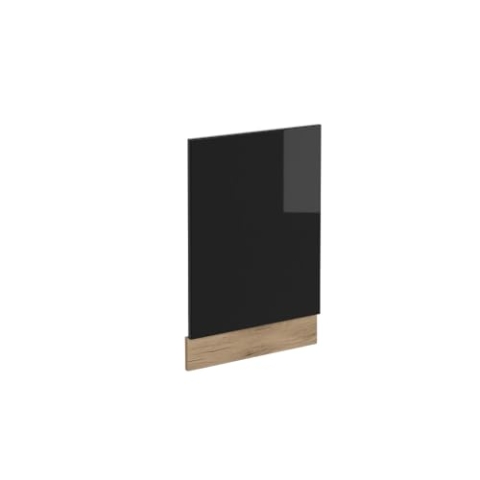 Vicco Frontblende R-Line, Schwarz Hochglanz/Goldkraft Eiche, 45 cm ohne Arbeitsplatte