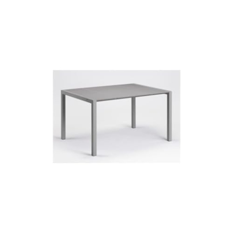 GROSFILLEX Tisch Eden 133 – Platingrau – 133 x 87 cm – Aluminium und Harz – 6P