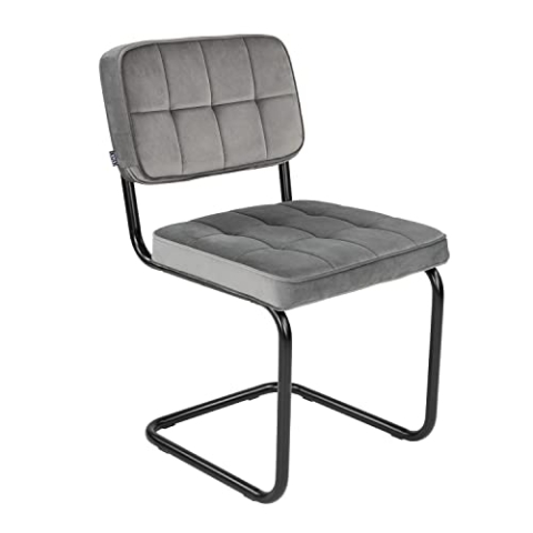 Kick Collection Esszimmerstühl Ivy - Grau - Modern und Hochwertig - Samtstoff und Metall - Erhältlich in vielen Farben