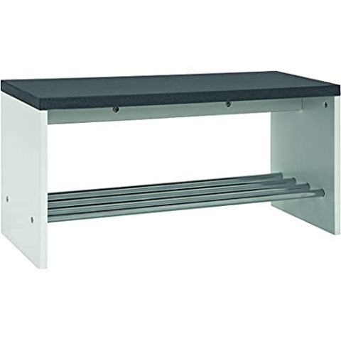 Haku-Möbel 95530 Bank, MDF. Stahl, granitoptik-chrom, 81 x 30 x 40