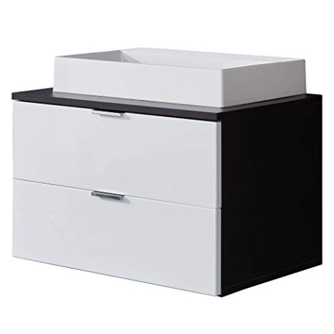 trendteam smart living - Waschbeckenunterschrank Unterschrank - Badezimmer - Concept One - Aufbaumaß (BxHxT) 60 x 48 x 45 cm - Farbe Grau mit Weiß Hochglanz - 185030403