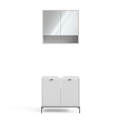 Vicco Badmöbel-Set Eliza, Badezimmerschrank-Set, Weiß, 2 Teile