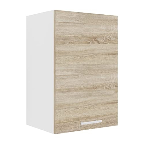 VCM Küchenschrank hängend | Maße ca. H. 60 x B. 40 x T. 31 cm | Hängeschrank mit Zwei Fächern | Küchenmöbel – Esilo Weiß/Sonoma-Eiche
