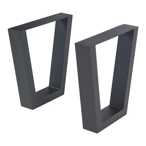 [en.casa] Tischbeine im 2er Set Lalling Tischkufen Metallbeine 43 x 25/40 cm höhenverstellbar Tischgestell für Couchtisch Sitzbank Schwarz Tischfüße