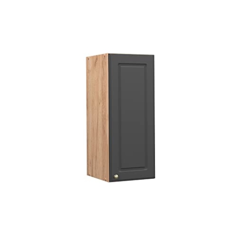 Vicco Hängeschrank Fame-Line, hängender Küchenschrank, Anthrazit-Gold/Goldkraft Eiche, 30 cm