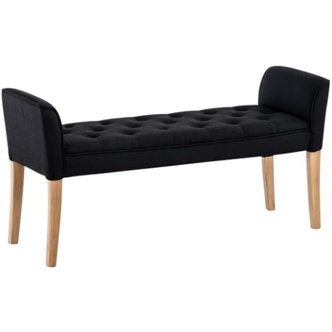 CLP Chaiselongue Cleopatra I Stoff-Bezug I Polsterbank, Farbe:schwarz, Gestell Farbe:antik-hell