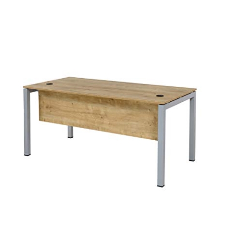 furni24 Schreibtisch Tetra fürs Arbeitszimmer und Home Office - Großer laminierter Computertisch aus Holz, einfache Montage (160 x 80 x 75 cm, Eiche)