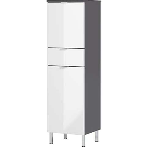 GERMANIA DIE MÖBELMACHER Schrank, Graphit/Weiß, 34 x 120 x 34 cm