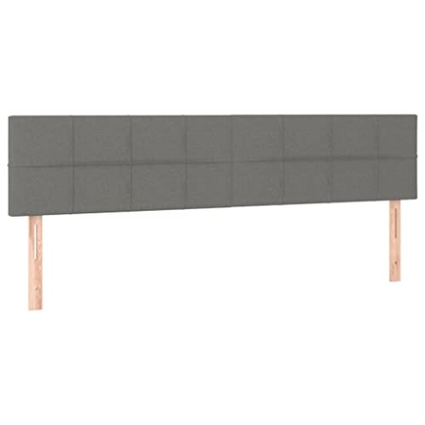 vidaXL Kopfteil 2 STK., Bettkopfteil mit Holzbeinen, Höhenverstellbar Polsterkopfteil für Bett, Betthaupt Bettzubehör Schlafzimmer, Dunkelgrau 100x5x78/88cm Stoff