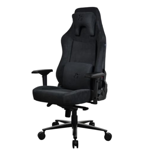 Arozzi Vernazza XL Supersoft™ Luxuriöser Gaming- oder Bürostuhl aus strapazierfähigem Stoff, Memory-Schaum-Lenden- und Nackenkissen, Tragkraft: 170 kg, arretierbare Rückenlehne – (Pure Black)