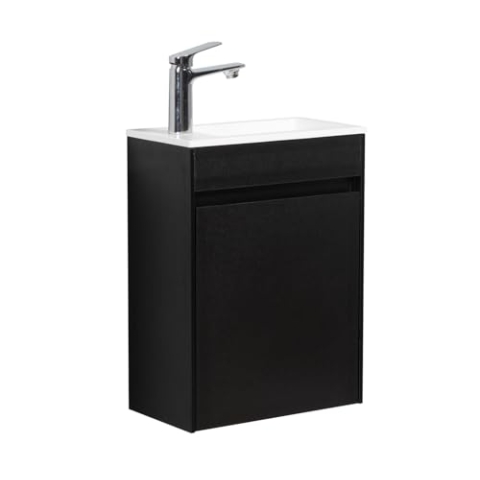 WC Badmöbel Sinta 40x22 cm Schwarz - Schrank Waschbecken Badezimmer Toilette