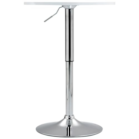 CLP Stehtisch Lamoni höhenverstellbar drehbar mit Metallgestell I Bistrotisch für Bar & Events I Tischplatte Ø 60 cm I Ideal mit Hussen & Deko, Farbe:weiß, Form:rund