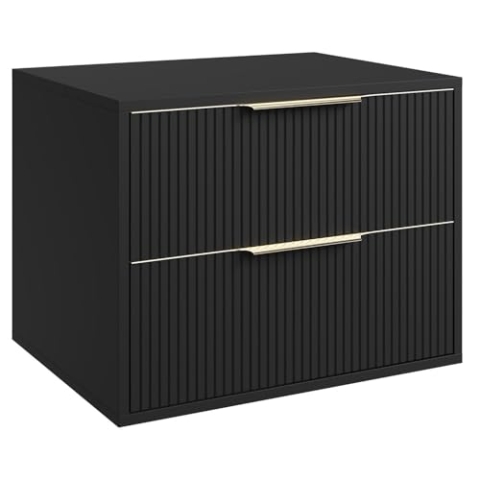 Badplaats B.V. Waschbeckenschrank Rimini 60 cm - Schwarz - Badezimmermöbel mit Schubladen