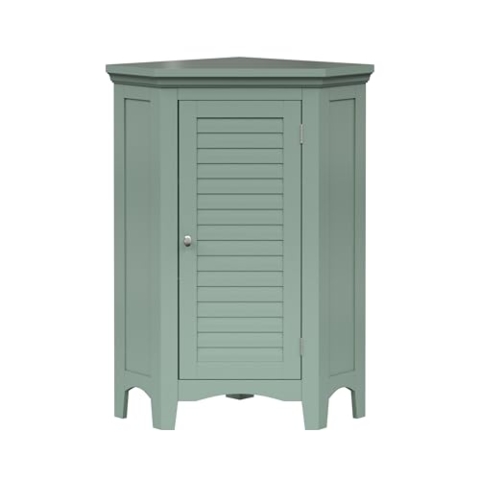 Elegant Home Fashions Glancy Eckschrank freistehend Salbeigrün Lamellentür