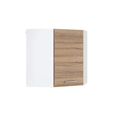Vicco Hängeschrank R-Line, Wandhängeschrank, Sonoma/Weiß, 57 cm Eckhängeschrank mit Tür