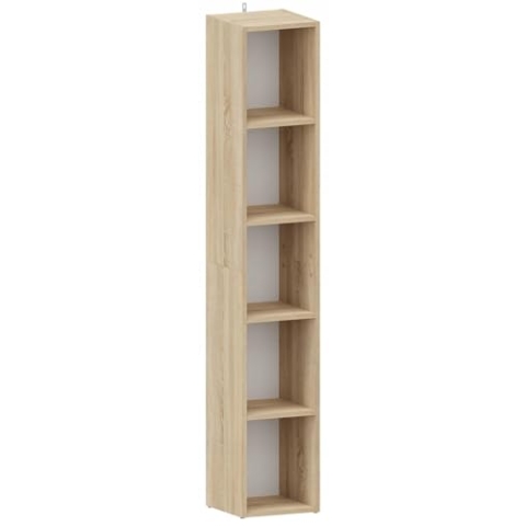 MATKAM Offenes Hochregal BODO DUAL R30O, H175 x B30 x T30 cm, 4 Bretter und 5 Fächer, Bücherregal ideal für Büro und Zuhause (Sonoma Eiche)
