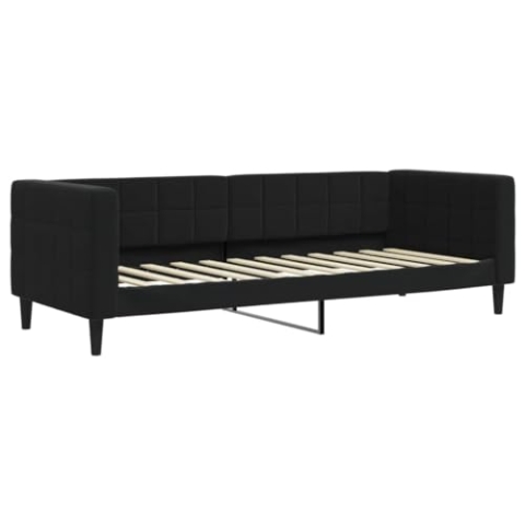 vidaXL Tagesbett, Gästebett 2-in-1, Sofabett Schlafsofa für Schlafzimmer Wohnzimmer, Bettsofa Sofa, Modernes Design, Schwarz 80x200cm Samt