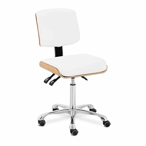 physa DAVOS WHITE Rollhocker Bürohocker Drehhocker Praxishocker Arbeitshocker Hocker Gasfeder weiß
