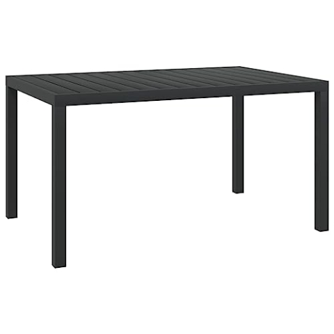 vidaXL Garten Esstisch Witterungsbeständig Gartentisch Gartenmöbel Tisch Balkontisch Terrassentisch WPC Aluminium 150x90x74cm Schwarz