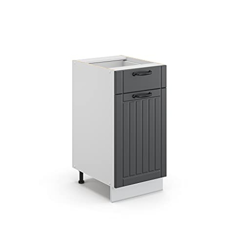 Vicco Küchenunterschrank Fame-Line, Anthrazit/Weiß, 40 cm ohne Arbeitsplatte