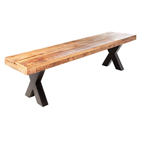 riess-ambiente.de Industrial Sitzbank Iron Craft 160cm Mangoholz mit schwarzen X-Beinen